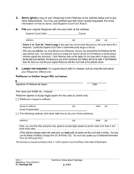 Form FL Parentage300 Summons: Notice About Parentage - Washington, Page 2