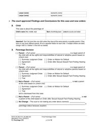 Form FL Parentage316 Final Parentage Order - Washington, Page 2