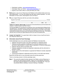 Form FL Parentage340 Summons: Notice About Petition for De Facto Parentage - Washington, Page 2