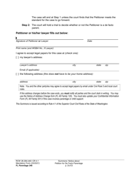 Form FL Parentage340 Summons: Notice About Petition for De Facto Parentage - Washington, Page 3