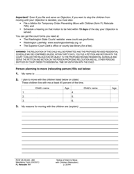 Form FL Relocate701 Notice of Intent to Move With Children (Relocation) - Washington, Page 2