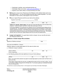 Form FL Parentage380 Summons: Notice About Petition to Stop Parentage Based on Sexual Assault - Washington, Page 2