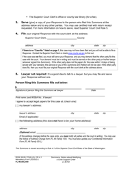 Form FL Modify500 &quot;Summons: Notice About Petition to Modify Child Support Order&quot; - Washington, Page 2