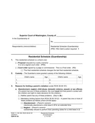 Form GDN M104 Residential Schedule (Guardianship) - Washington