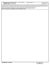 Document preview: DD Form 361C Transportation Discrepancy Report (Tdr) (Continuation Sheet)