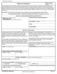 DD Form 370 &quot;Request for Reference&quot;