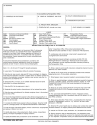 DD Form 1659 Application for U.S. Government Shipping Documentation/Instructions, Page 2