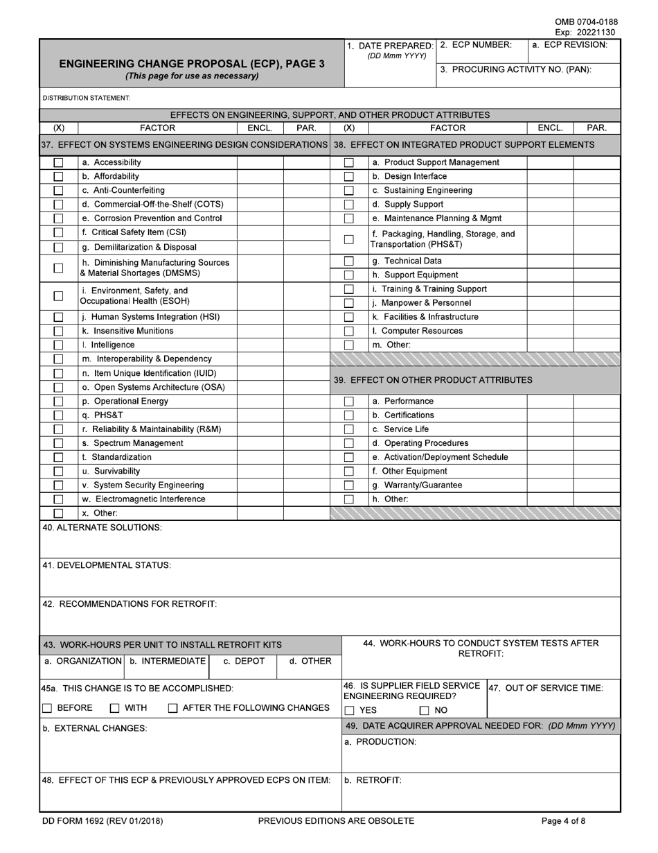DD Form 1692 Engineering Change Proposal (Ecp), Page 4