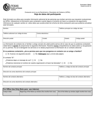 Document preview: Formulario 1204-S Hoja De Datos Del Participante - Texas (Spanish)