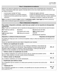 Formulario 3906-S Solicitud Para Participar En El Programa De Asistencia Para Telecomunicaciones Especializadas (Stap) - Texas (Spanish), Page 2