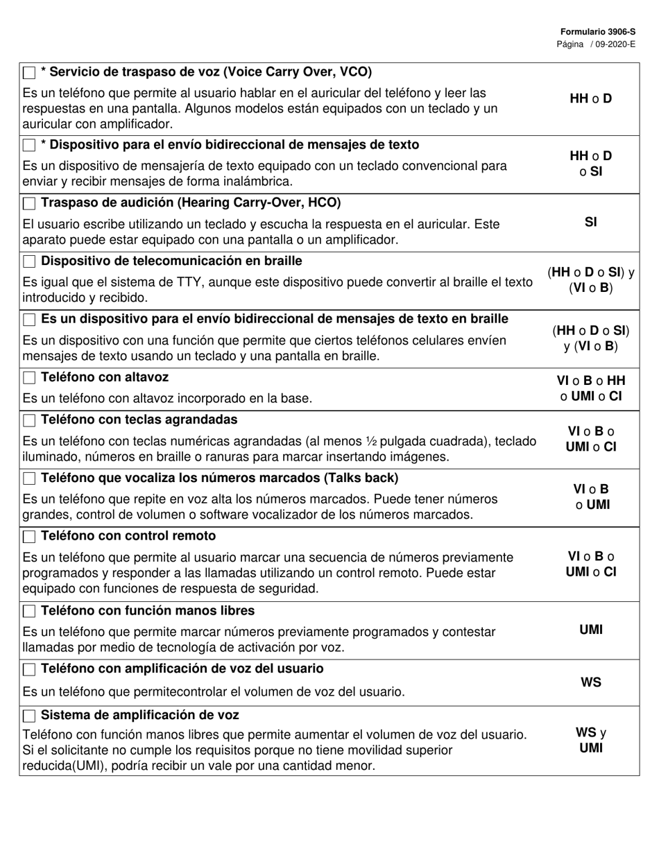 Formulario 3906-S Solicitud Para Participar En El Programa De Asistencia Para Telecomunicaciones Especializadas (Stap) - Texas (Spanish), Page 3