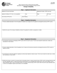 Form 3926 Change of Disability - Texas