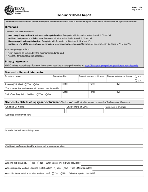 Form 7239  Printable Pdf