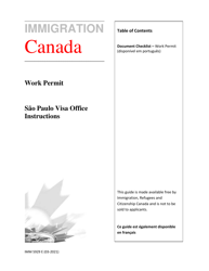 Form IMM5929 Application for a Work Permit - Checklist - San Paulo - Canada (English/Portuguese)