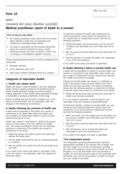 Document preview: Form 1A Medical Practitioner Report of Death to a Coroner - Queensland, Australia