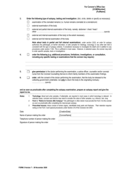 Form 2 Autopsy Order - Queensland, Australia, Page 2