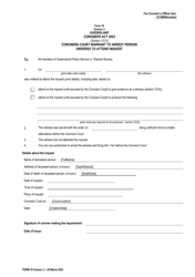Document preview: Form 19 Coroners Court Warrant to Arrest Person Ordered to Attend Inquest - Queensland, Australia