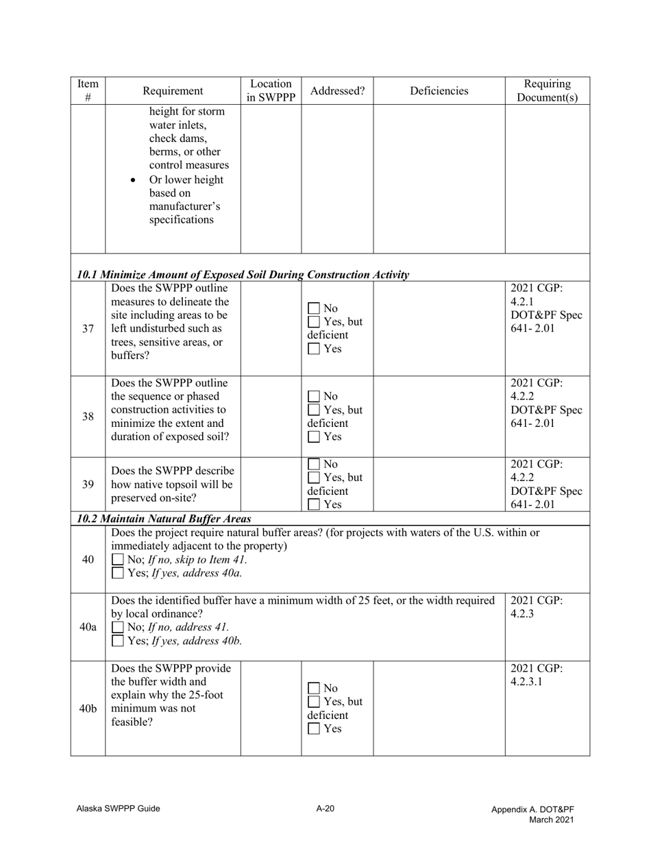 Alaska Storm Water Pollution Prevention Plan Review Checklist - Fill ...