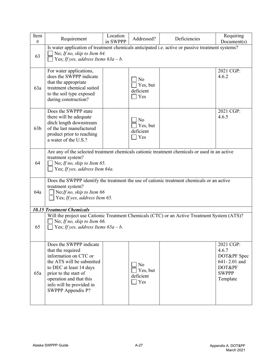 Appendix A Storm Water Pollution Prevention Plan Review Checklist - Alaska, Page 17