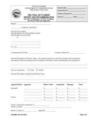 Form 25A-R805 Pre-trial Settlement Report and Recommendation - Alaska