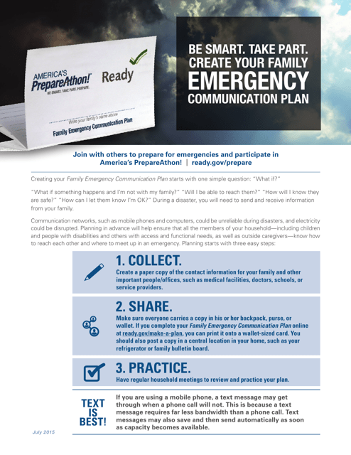 Create Your Family Emergency Communication Plan Download Pdf
