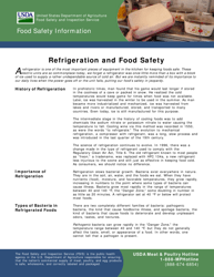 Document preview: Food Safety Information: Refrigeration and Food Safety