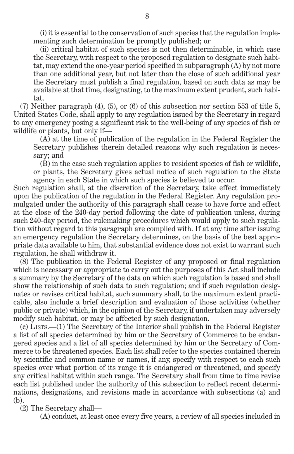 Endangered Species Act of 1973 as Amended Through the 108th Congress, Page 10