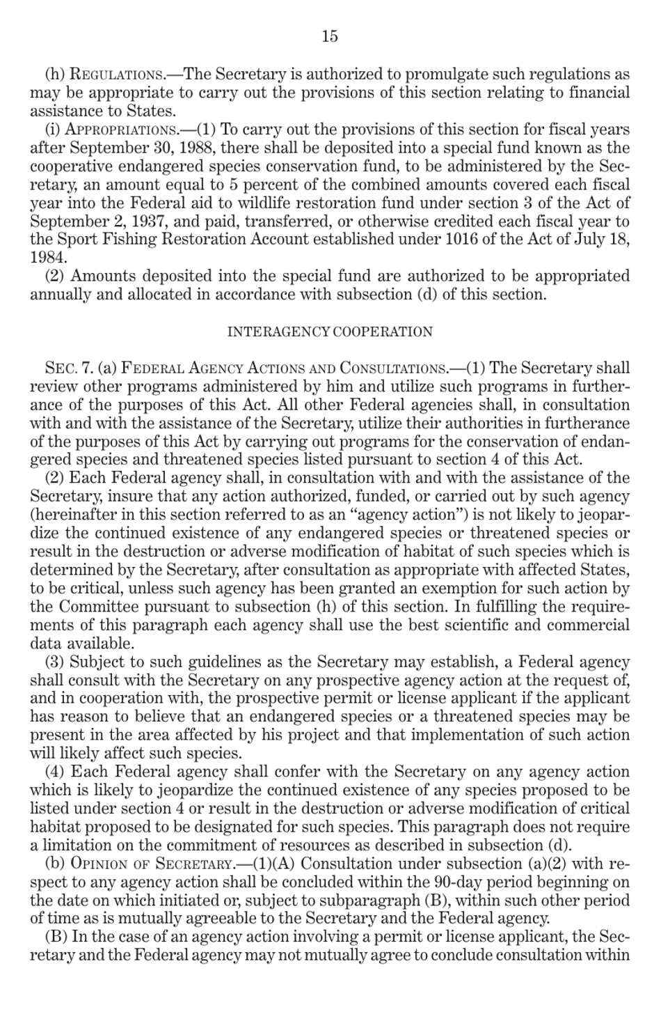 Endangered Species Act of 1973 as Amended Through the 108th Congress, Page 17