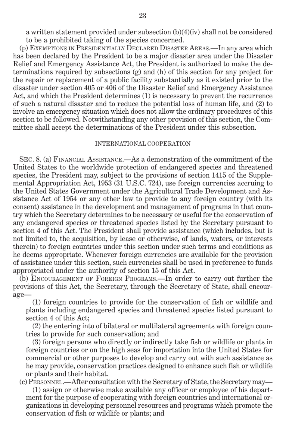 Endangered Species Act of 1973 as Amended Through the 108th Congress, Page 25