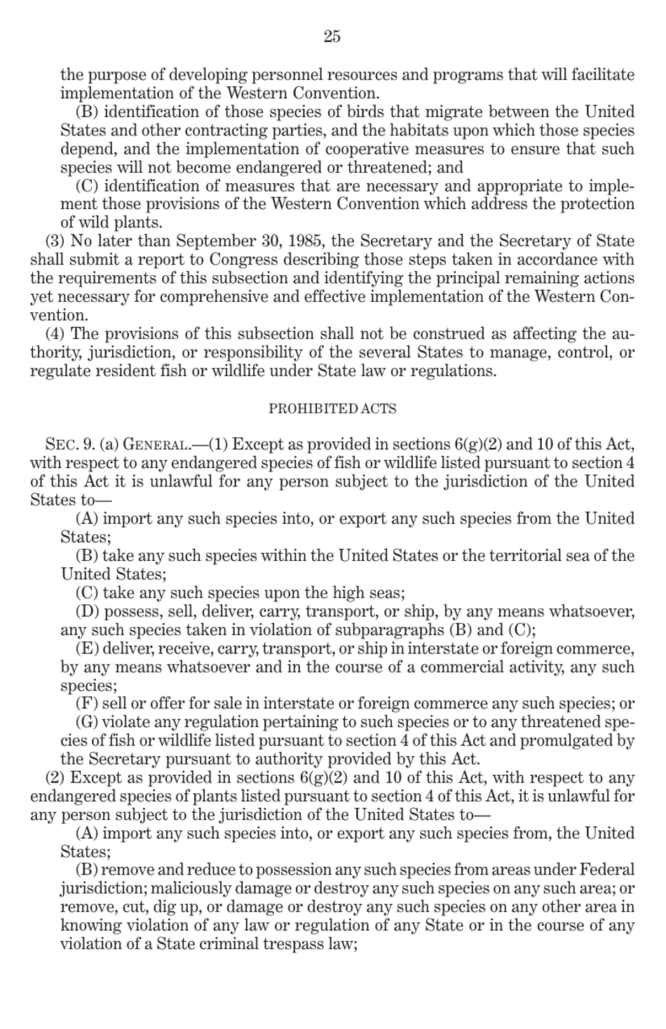 Endangered Species Act of 1973 as Amended Through the 108th Congress, Page 27
