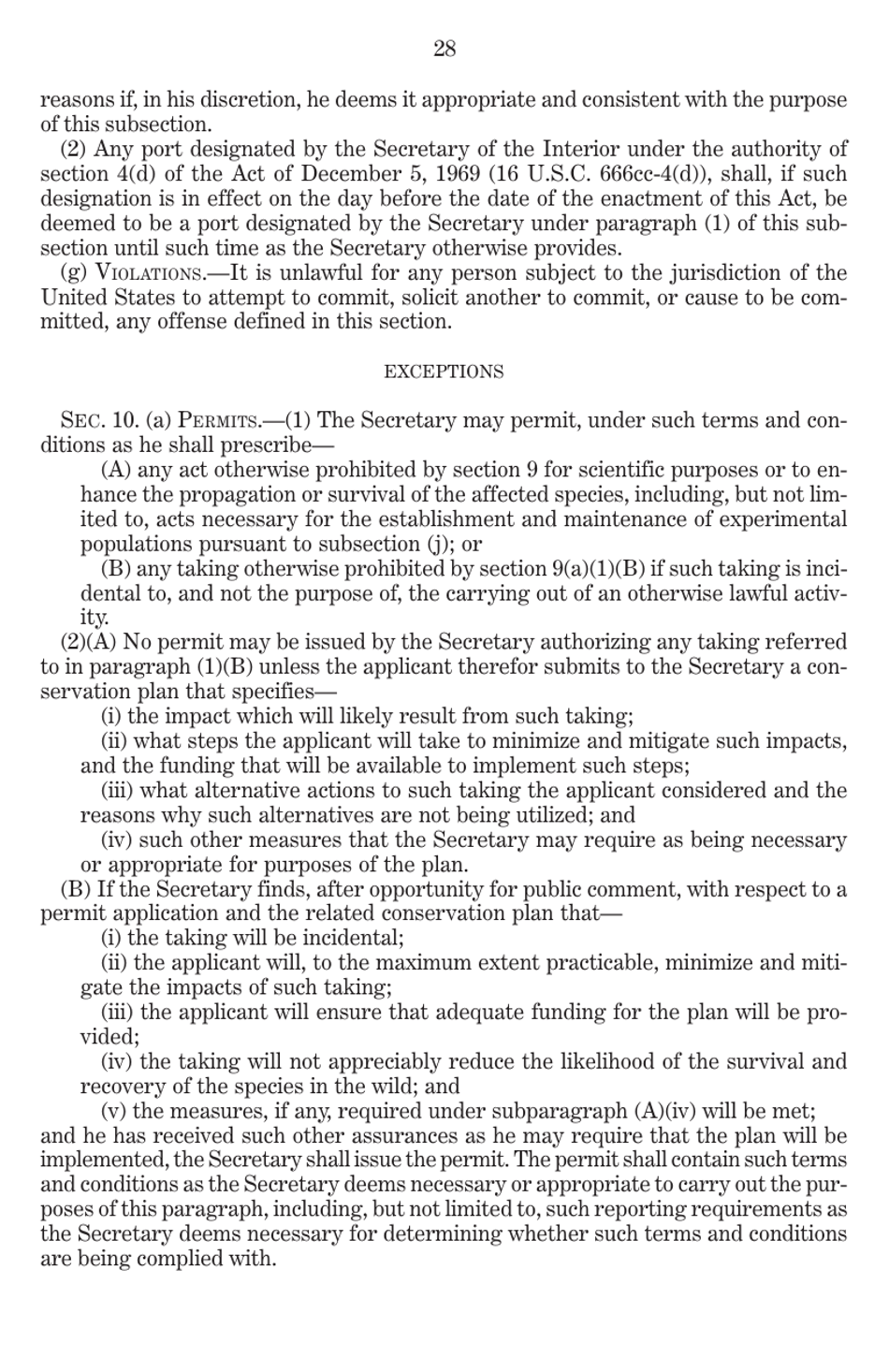 Endangered Species Act of 1973 as Amended Through the 108th Congress, Page 30