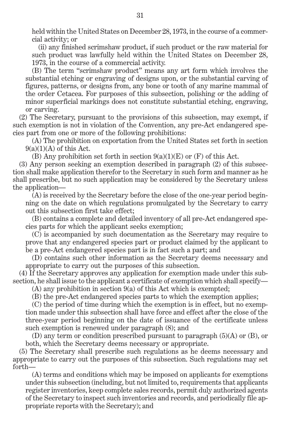 Endangered Species Act of 1973 as Amended Through the 108th Congress, Page 33