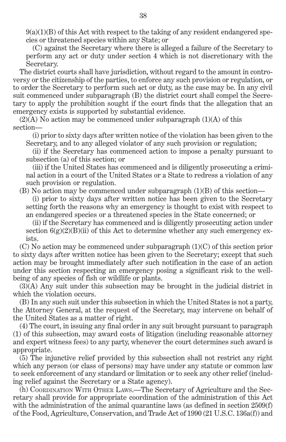 Endangered Species Act of 1973 as Amended Through the 108th Congress, Page 40