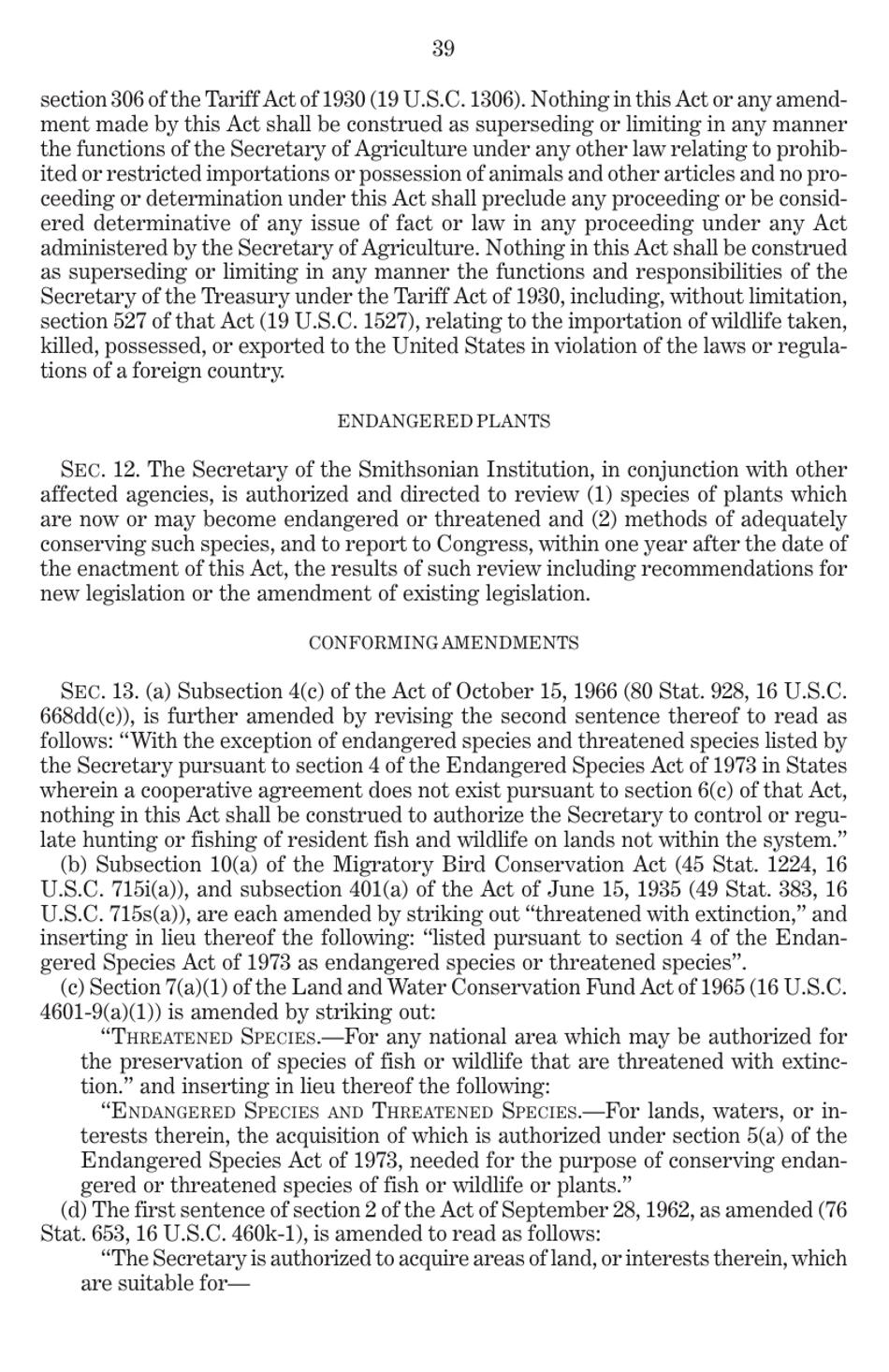 Endangered Species Act of 1973 as Amended Through the 108th Congress, Page 41