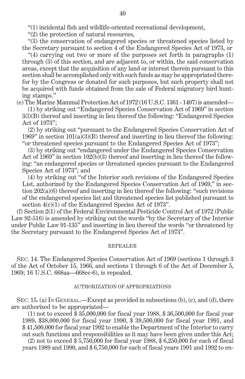 Endangered Species Act of 1973 as Amended Through the 108th Congress, Page 42