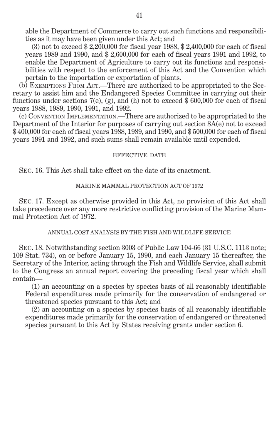 Endangered Species Act of 1973 as Amended Through the 108th Congress, Page 43