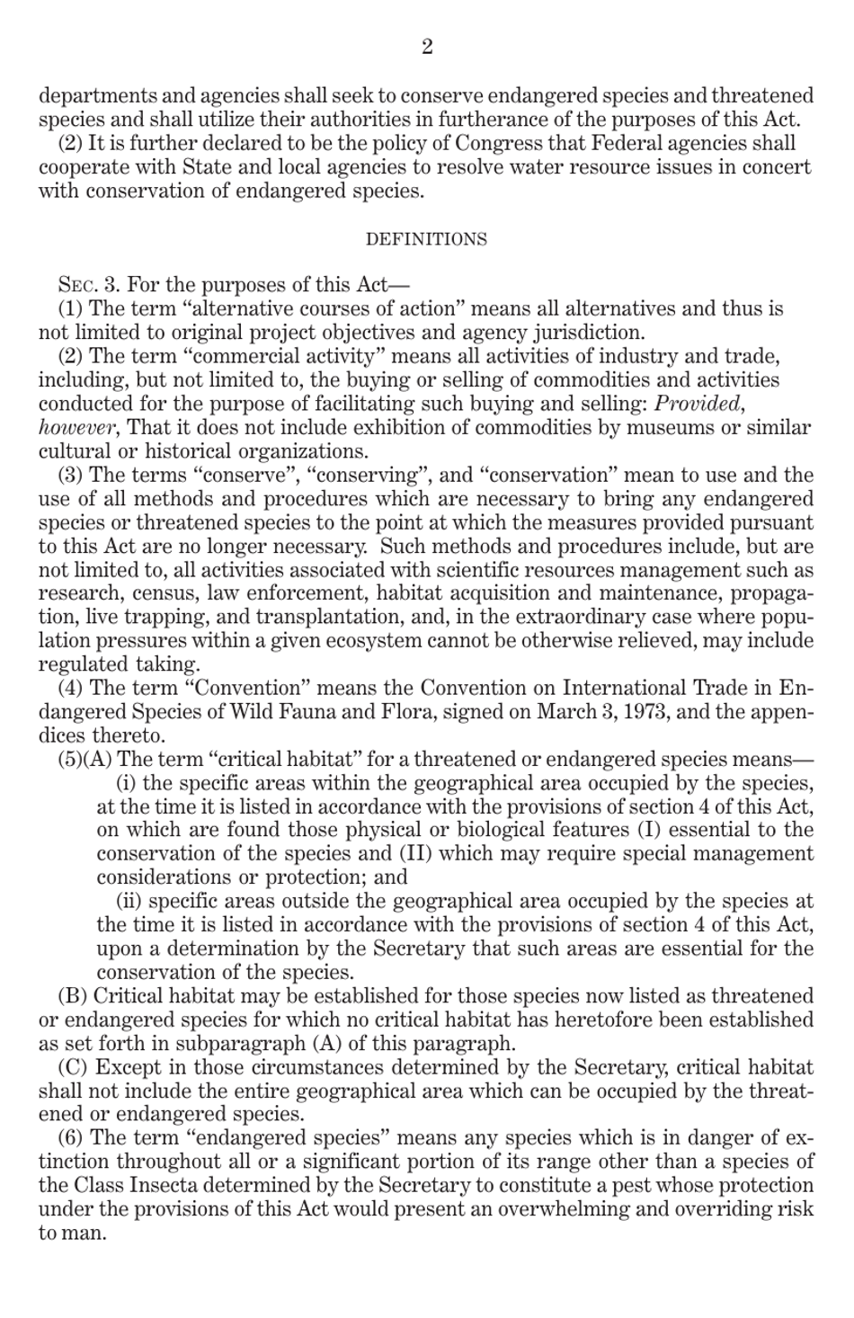 Endangered Species Act of 1973 as Amended Through the 108th Congress, Page 4