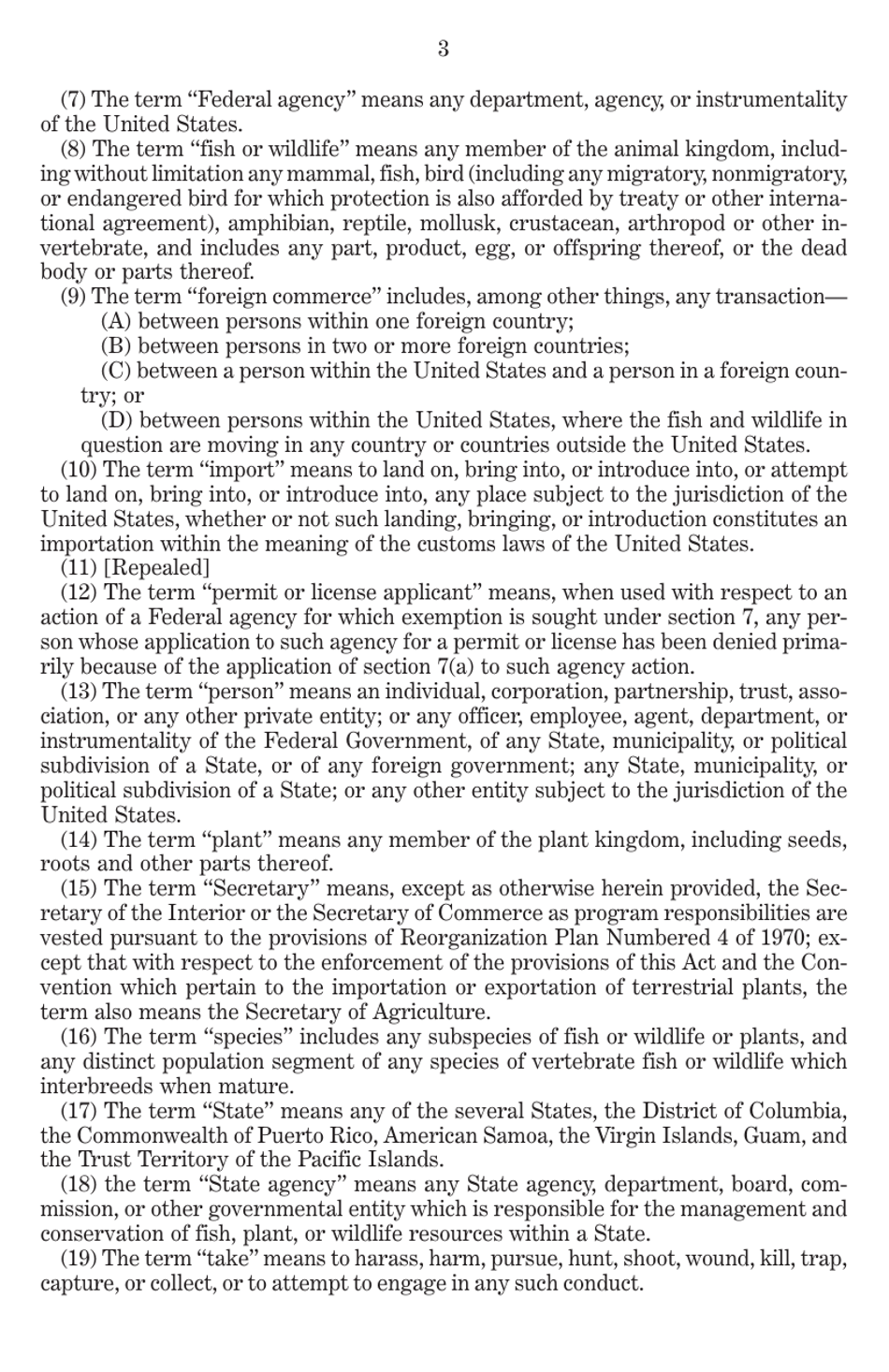 Endangered Species Act of 1973 as Amended Through the 108th Congress, Page 5