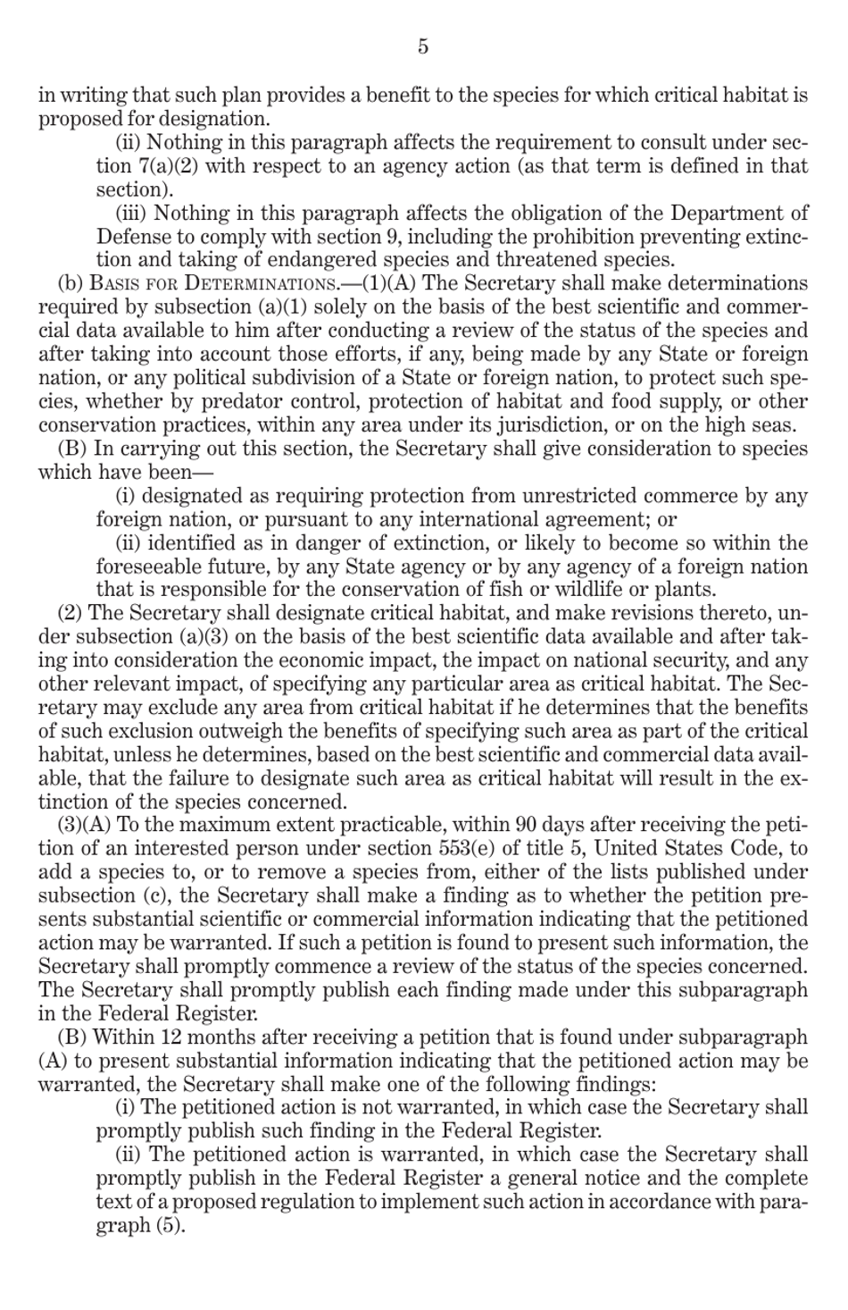 Endangered Species Act of 1973 as Amended Through the 108th Congress, Page 7