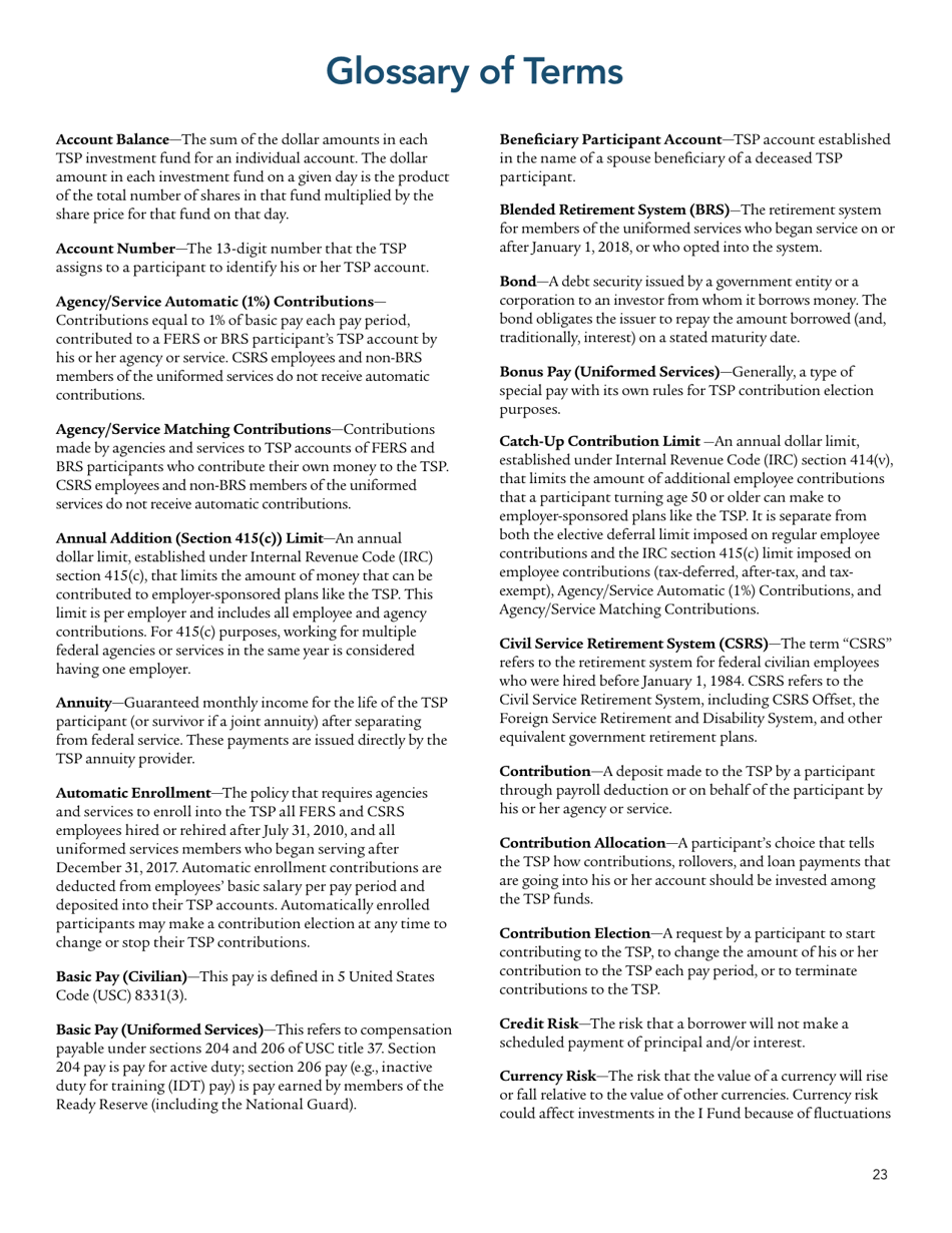 Form TSPBK08 Summary of the Thrift Savings Plan, Page 25