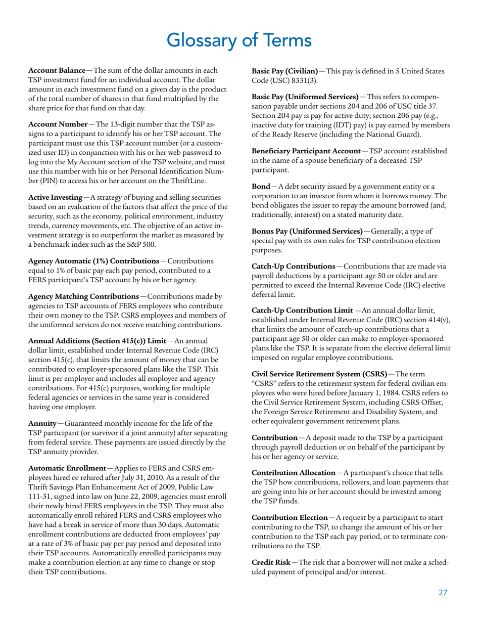 Form TSPBK08 Summary of the Thrift Savings Plan, Page 29