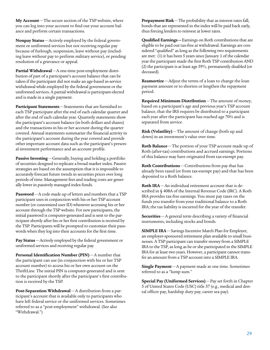 Form TSPBK08 Summary of the Thrift Savings Plan, Page 31