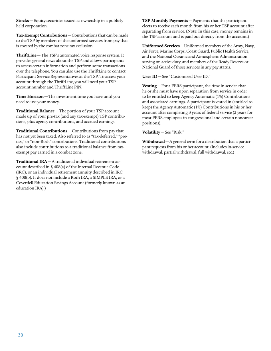 Form TSPBK08 Summary of the Thrift Savings Plan, Page 32