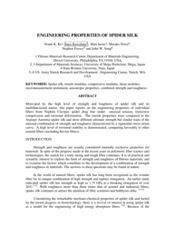 Document preview: Engineering Properties of Spider Silk - Frank K. Ko, Sueo Kawabata, Mari Inoue, Masako Niwa, Stephen Fossey and John W. Song