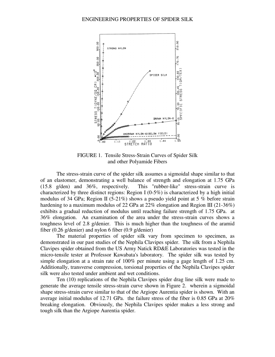 Engineering Properties of Spider Silk - Frank K. Ko, Sueo Kawabata, Mari Inoue, Masako Niwa, Stephen Fossey and John W. Song, Page 3