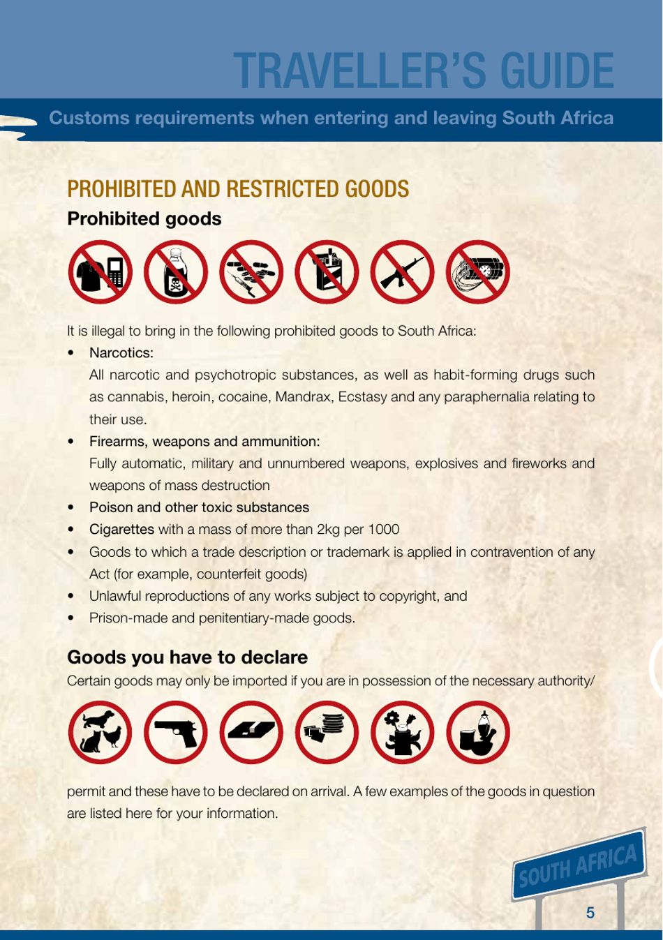 Form Customs-G0001 Travellers Guide - South Africa, Page 7
