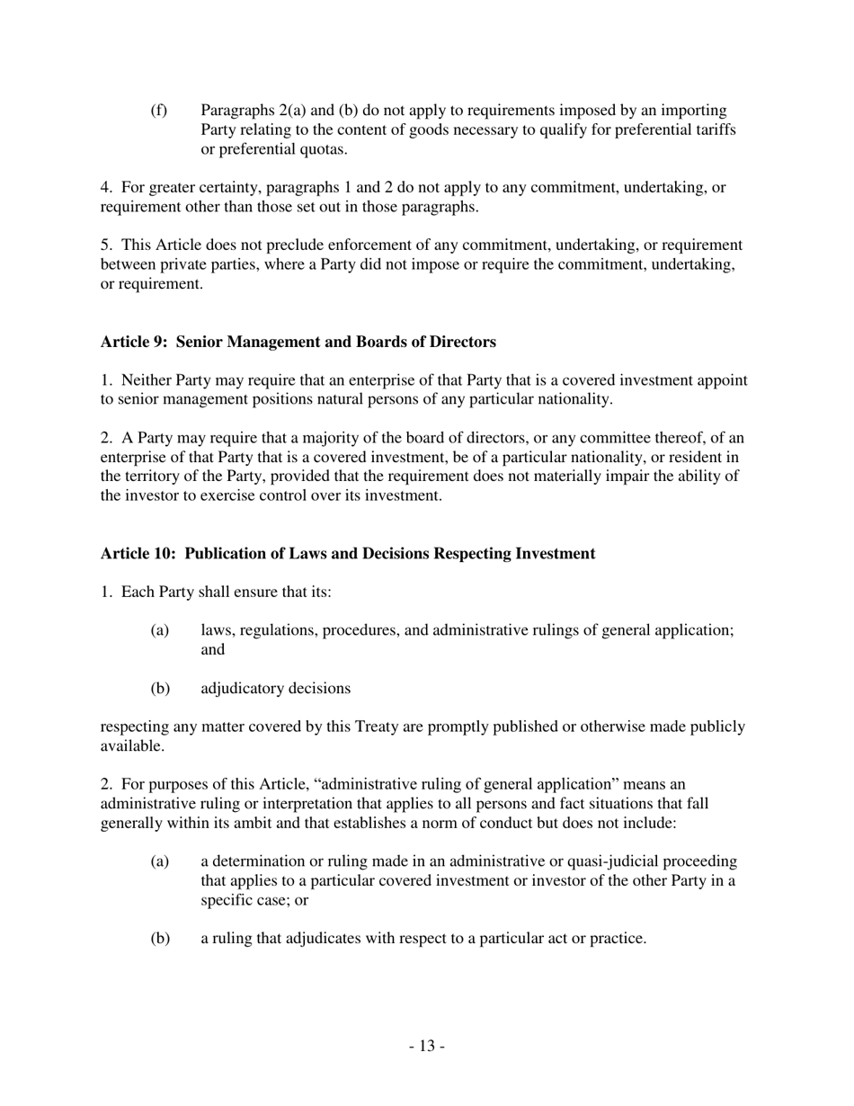 2012 U.s. Model Bilateral Investment Treaty - Fill Out, Sign Online And 