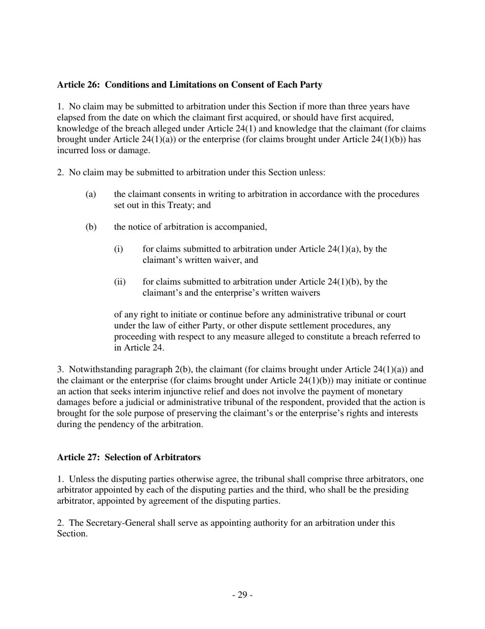 U.S. Model Bilateral Investment Treaty, Page 29