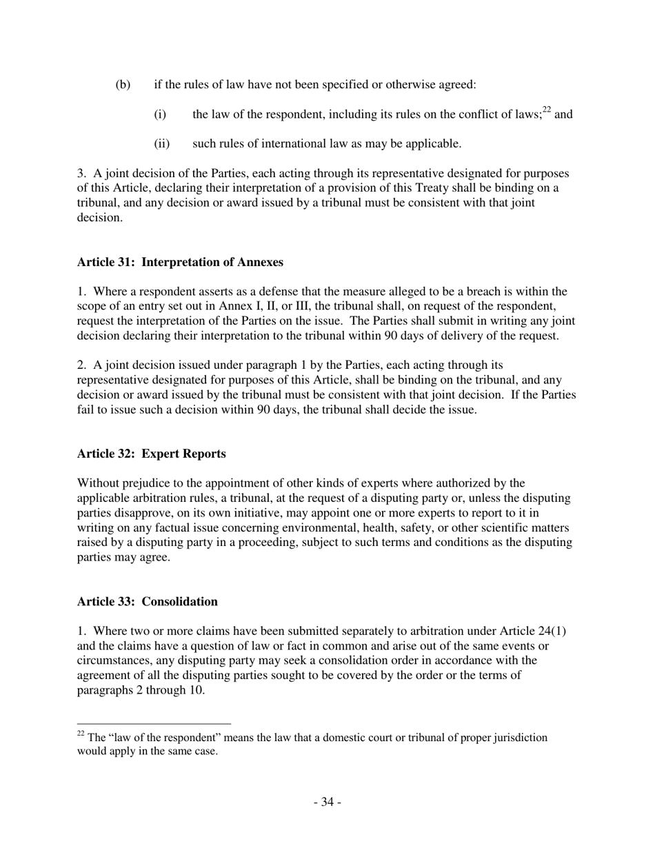 U.S. Model Bilateral Investment Treaty, Page 34