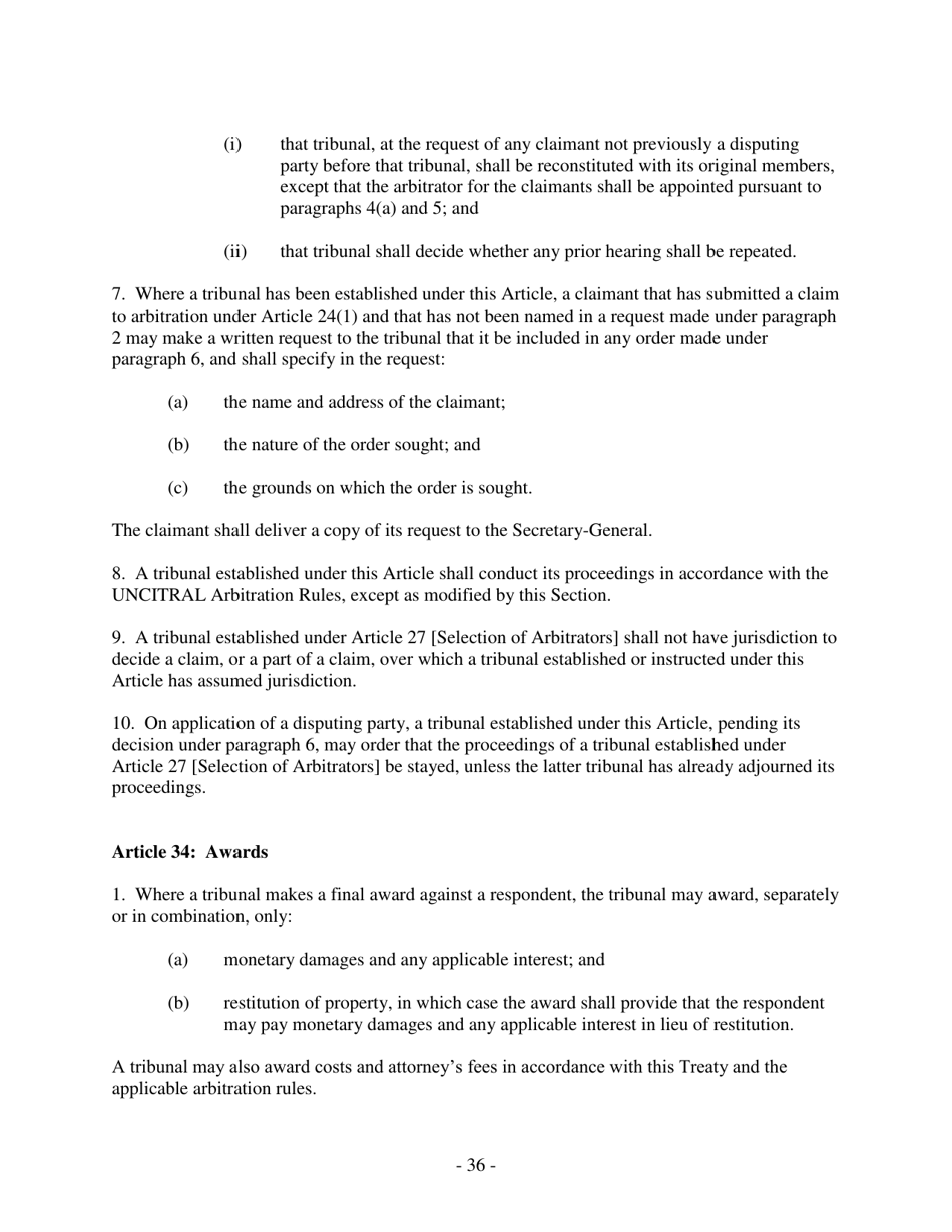 U.S. Model Bilateral Investment Treaty, Page 36